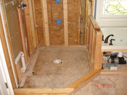 Shower Pan and Cement Board