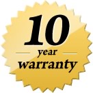 Industry Leading 10 Year Warranty