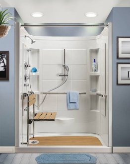Walk in shower with hydrotherapy jets by Jacuzzi, Inc.
