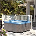 Wind breaks save hot tub heating energy